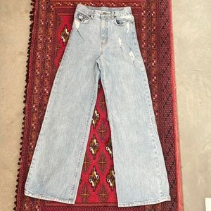 High waisted wide leg jeans